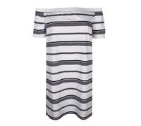 Maison Jules Blu Navy Bianco a Righe Vestito Aderente con Gonna Pieghe L