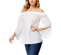 Maison Jules Blusa Donna Button Down Off The Shoulder