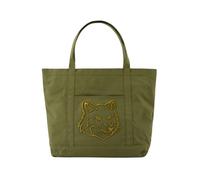 Maison Kitsuné, ,Bags ,Donna ,Verde ,ONE SIZE Fox Head Large Shopper Bag