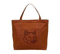 Maison Kitsuné - Borsa Tote Grande con Testa di Volpe - - Bags - Donna - Marrone - ONE SIZE