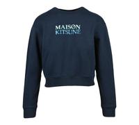 Maison Kitsuné - Felpa Girocollo Corta - - Sweatshirts & Hoodies - Donna - Blu - S