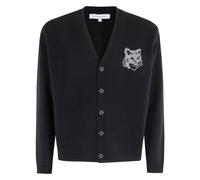 Maison Kitsuné - Fox Head Intarsia Cardigan - -Knitwear -Uomo -Nero -M