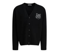 Maison Kitsuné - Fox Head Intarsia Cardigan - -Knitwear -Uomo -Nero -M