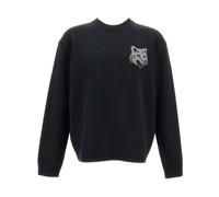 Maison Kitsuné, ,Knitwear ,Uomo ,Nero ,L Fox Head Intarsia Merino Jumper