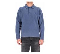 Maison Kitsuné - Fox Head Wool Ribbed Polo Jumper - - Knitwear - Uomo - Blu - S