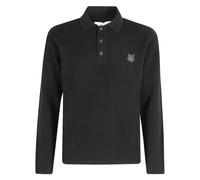 Maison Kitsuné - Fox Head Wool Ribbed Polo Jumper - - Knitwear - Uomo - Nero - L