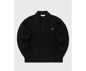 Maison Kitsune FOX HEAD WOOL RIBBED POLO JUMPER men Polos black in taglia:L