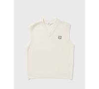 Maison Kitsune FOX HEAD WOOL RIBBED VEST men Vests white in taglia:XL