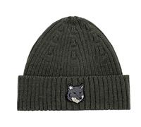 Maison Kitsuné - Grey Fox Head Beanie Protezione Elegante - - Accessories - unisex - Verde - ONE SIZE