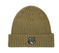 Maison Kitsuné - Grey Fox Head Beanie Protezione Elegante - - Accessories - Uomo - Verde - ONE SIZE