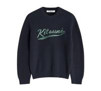 Maison Kitsuné - Kitsune Varsity Embroidered Mesh Jumper - - Knitwear - Uomo - Blu - M