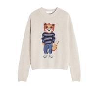 Maison Kitsuné - Dressed Fox Intarsia Jumper - -Knitwear -Donna -Bianco -M