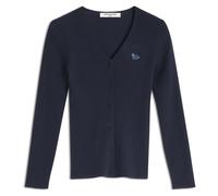 Maison Kitsuné, ,Knitwear ,Donna ,Blu ,S Cardigan a Coste con Patch Baby Fox