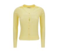 Maison Kitsuné, ,Knitwear ,Donna ,Giallo ,XS Cardigan Abbottonato