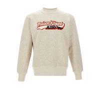 Maison Kitsuné, ,Knitwear ,unisex ,Beige ,S Felpa Girocollo