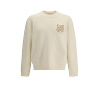 Maison Kitsuné - Fox Head Intarsia Merino Jumper - -Knitwear -Uomo -Beige -M