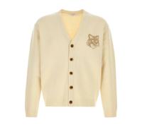 Maison Kitsuné, ,Knitwear ,Uomo ,Beige ,S Cardigan con scollo a V