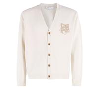 Maison Kitsuné, ,Knitwear ,Uomo ,Bianco ,M Fox Head Intarsia Merino Cardigan
