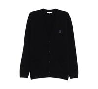 Maison Kitsuné, ,Knitwear ,Uomo ,Blu ,L Cardigan in Lambswool con Patch Fox Head