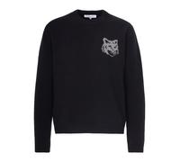 Maison Kitsuné - Fox Head Intarsia Merino Jumper - -Knitwear -Uomo -Nero -S