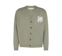 Maison Kitsuné, ,Knitwear ,Uomo ,Verde ,L Cardigan con scollo a V