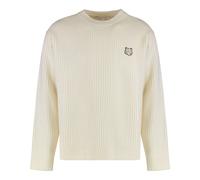Maison Kitsuné - Maglione a coste in lana a maniche lunghe - -Knitwear -Uomo -Beige -XL