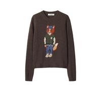 Maison Kitsuné - Maglione Girocollo Dressed Fox - - Knitwear - Donna - Marrone - S