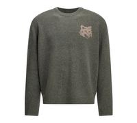 Maison Kitsuné - Maglione girocollo Fox Head - - Knitwear - Uomo - Grigio - L