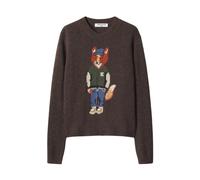 Maison Kitsuné - Maglione in misto lana Dressed Fox - - Knitwear - Donna - Marrone - L