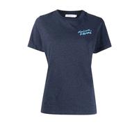 Maison Kitsuné - Mini T-Shirt con Logo Scritto a Mano - - Tops - Donna - Blu - M