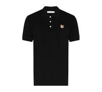 Maison Kitsuné, ,Tops ,Uomo ,Nero ,XL Polo nero con toppa testa di volpe