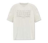 Maison Margiela - T-shirt con Logo Numerico - - Tops - Uomo - Grigio - M