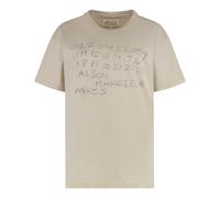 Maison Margiela - T-shirt in cotone numeric - - Tops - Donna - Beige - M