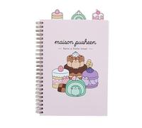 Maison Pusheen Spiral Notebook, Dessert Collection Design, Pink Cover with Cute Pastry Illustrations