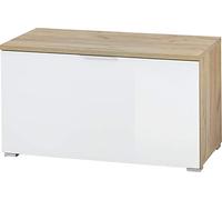 Maisonetstyles Artley - Scarpiera con 1 sedile 89 x 40 x 49 cm, colore: Bianco e Rovere