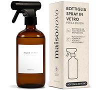 MaisoNovo Flacone spray in vetro, 500 ml, ambra, con 16 etichette