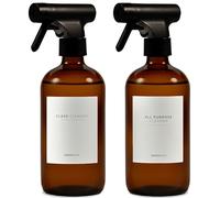 MaisoNovo Flacone spray in vetro - Ambra da 500 ml x 2 con 16 etichette, completo di spruzzino