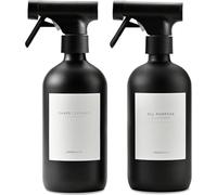 MaisoNovo flacone spray per capelli - 500 ml Nero x 2 con 16 etichette completo di spruzzino