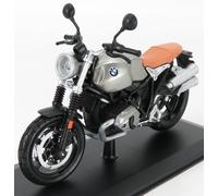 MAISTO 1/12 MOTO BMW SCRAMBLER R NINET 2014 ARGENTO MODELLINO STATICO DIECAST
