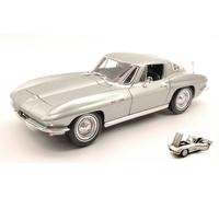 MAISTO 1/18 CHEVROLET CORVETTE 1965 ARGENTO MODELLINO STATICO DIECAST