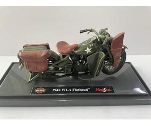 Maisto - 1/18 Moto Harley Davidson - 1942 WLA Flathead - Verde Militare -