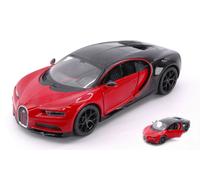 MAISTO 1/24 BUGATTI CHIRON SPORT 16 ROSSO/NERO MODELLINO STATICO DIECAST