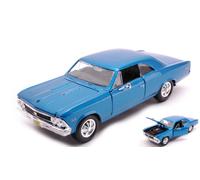 MAISTO 1/24 CHEVROLET CHEVELLE SS 396 1966 BLU MODELLINO STATICO DIECAST
