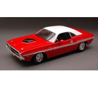 MAISTO 1/24 DODGE CHALLENGER R/T COUPE 1970 ROSSO/BIANCO MODELLINO STATICO