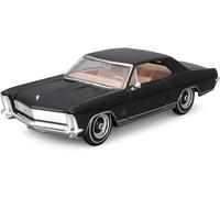 Maisto Buick Riviera (1965): modello auto in scala 1:24, cofano e porte mobili, nero (531214BK)