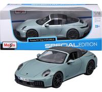 Maisto - Porsche 911 Targa 4 GTS Hybrid 2025, Scala 1:18, Modellino Diecast con 4 Aperture (Porte, Cofano, Bagagliaio), Licenza Ufficiale Porsche, Dettagli Curati, Assortimento Casuale, Età 3+ Anni