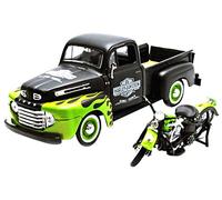 MAISTO MODELLINO "HD CUSTOM 1:24 1948 FORD F-1 PICKUP +1:24 1948 FL PANHEAD BIKE