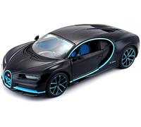 Maisto, Bugatti Chiron, modellino di auto fedele all’originale, in scala 1:24, porte mobili, 19 cm, grigio (531514BK)