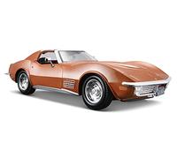 Maisto Chevrolet Corvette (1970): modello auto in scala 1:24, porte e cofano mobili, ca. 20 cm, bronzo (531202B)