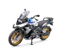 koenig-tom Maisto BMW R1250GS: modello moto in scala 1:12, con sospensioni e cavalletto laterale pieghevole, 17 cm, blu-bianco (5-20100), medio